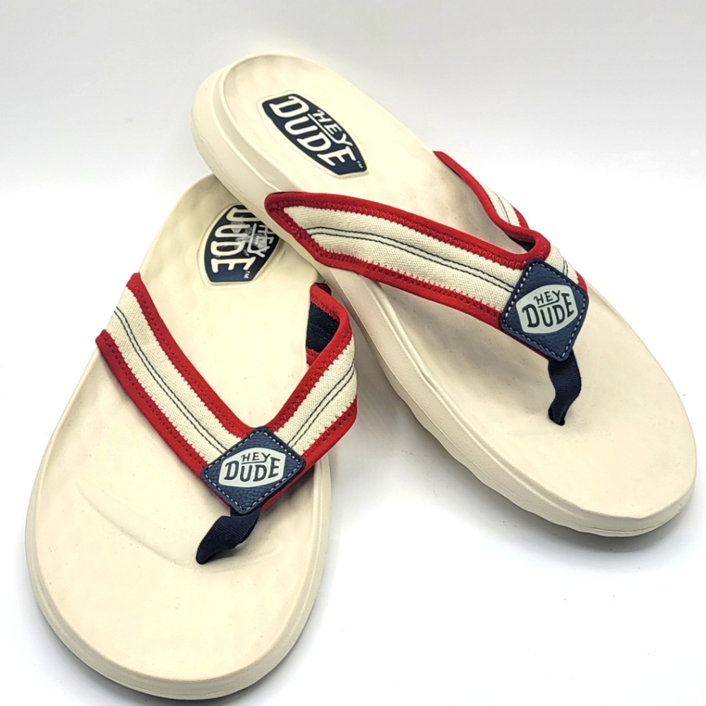 Hey Dude Myers Men's Americana Flip‎ Flops!! SIZE 13  #1438